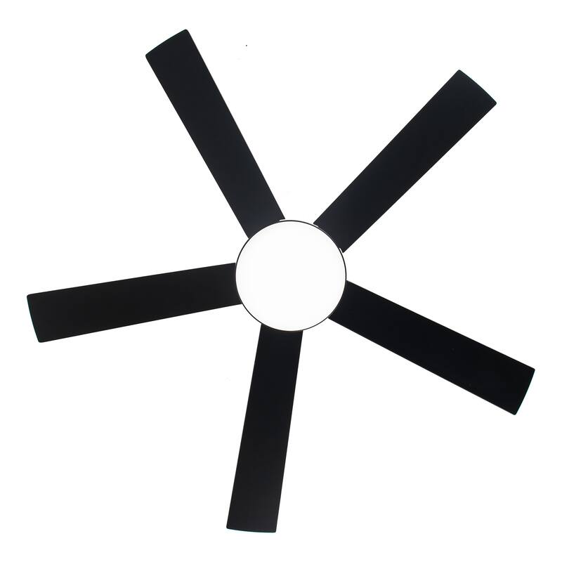 48" Modern Black Dimmable Integrated LED Smart Ceiling Fan with Light and App Control