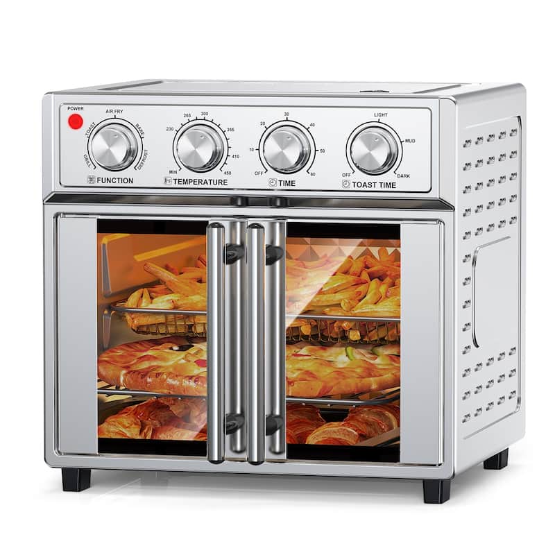 Anmytek 26QT Extra-Large French Double-Door Air Fryer Oven - 7-in-1 Toaster Oven with 7 Preset Menus, 1700W