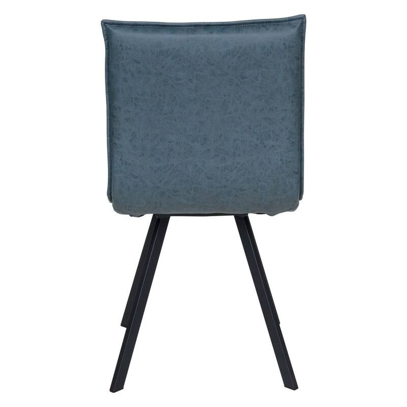 LeisureMod Wesley Modern Dining Chairs - Set of 2 Faux Leather Accent Chairs with Metal Legs for Home Kitchen or Dining Room