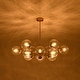 preview thumbnail 9 of 14, Glam 2-Tier Clear Ribbed Glass Bubble Sputnik Chandelier 35.4in
