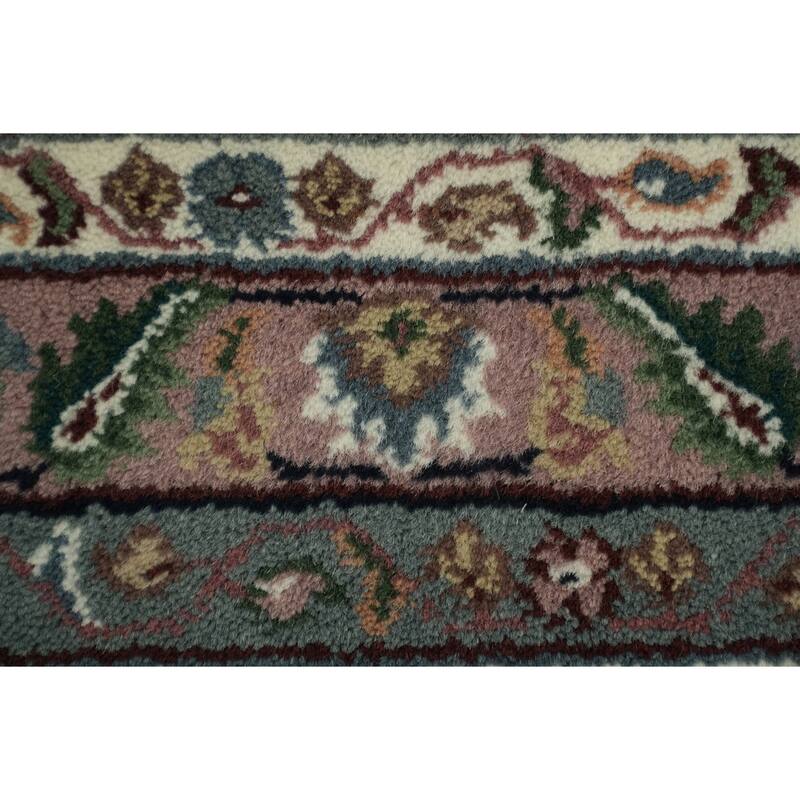 Hand Knotted Oriental 100% Wool Carpet Traditional All-Over Beige & Ivories Kashan Area Rug - 11' 10'' X 9' 0''