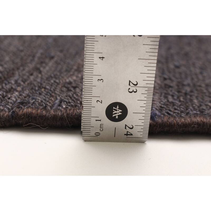 ECARPETGALLERY Flat-Weave Natural Navy Wool Tapestry Kilim - 6'4 x 8'4