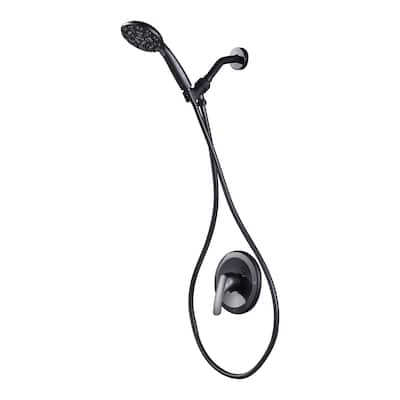 WOWOW Minimalist Shower Faucet Set with 7-Function Handheld Showerhead