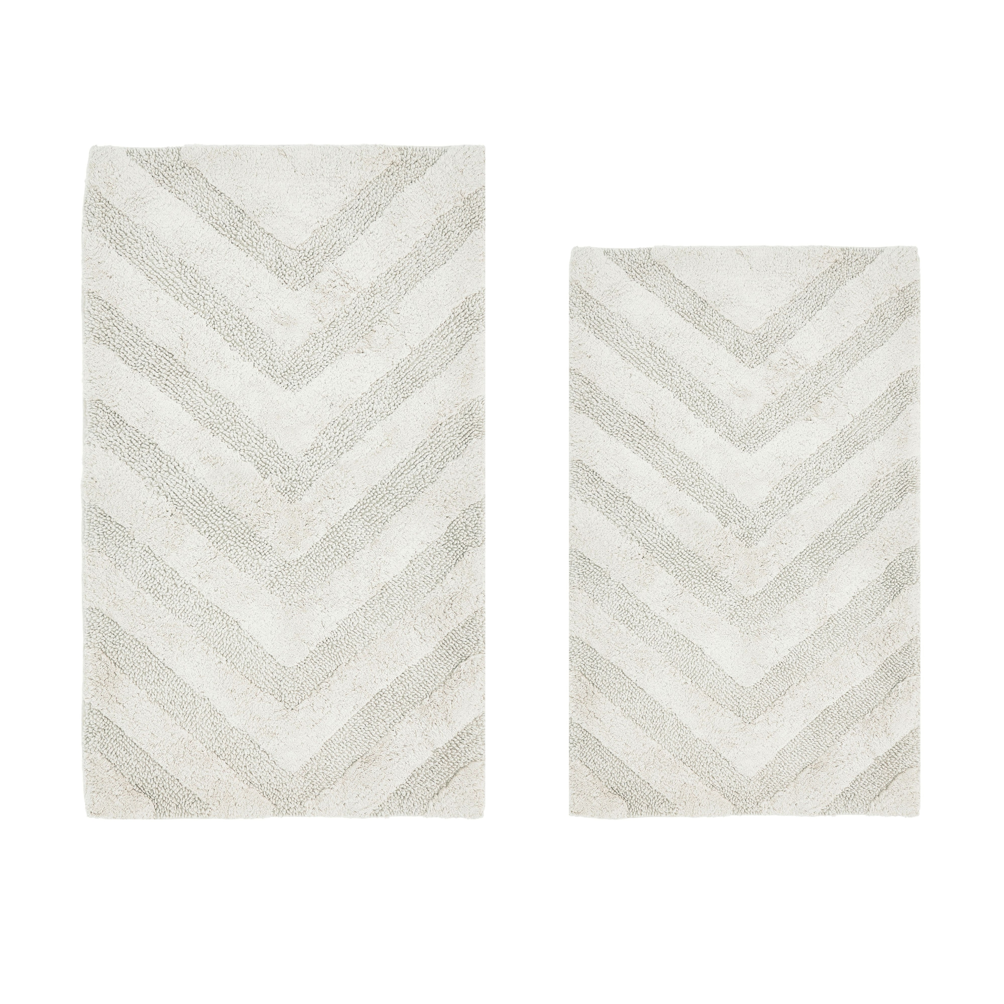 Better Trends Hugo 2 PC Bath Rug Set, 100% Cotton Tufted Bathroom Rugs, Soft Absorbent Non-Slip Machine Washable Bath Mats