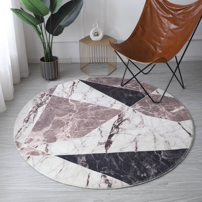 Retro Shag Collection Geometric Abstract Area Rug