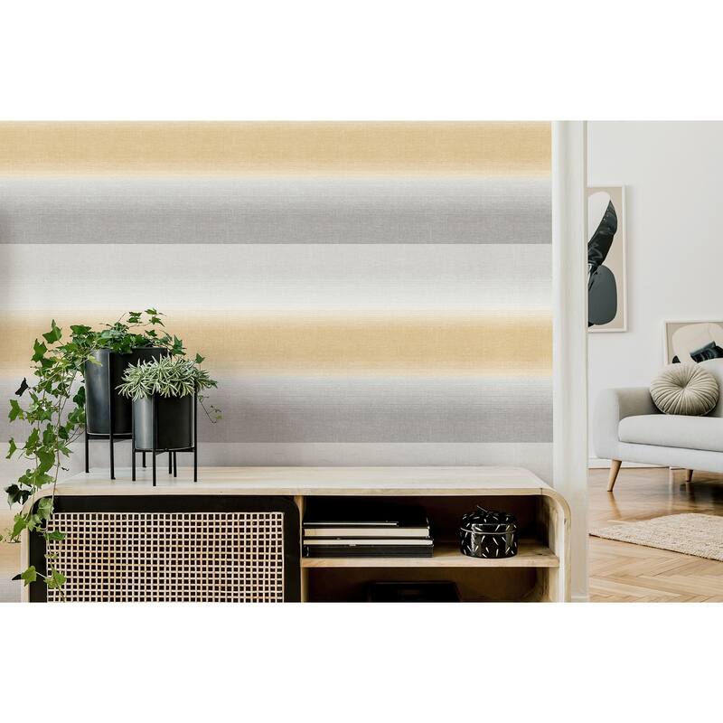 Fine Decor Kirby Mustard Stripe Wallpaper