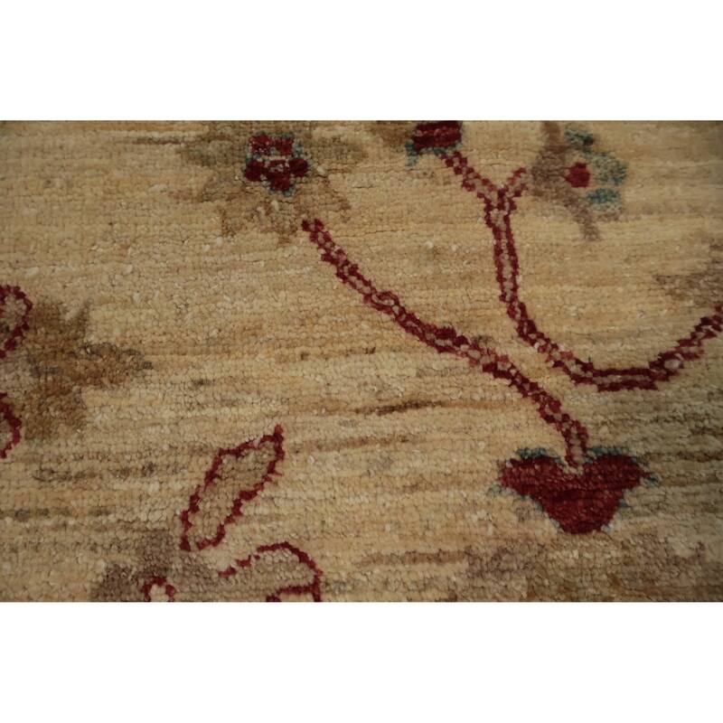 Hand Knotted Oriental 100% Wool Carpet Traditional Floral Beige & Ivories Chobi-Peshawar Area Rug - 11' 6'' X 8' 9''