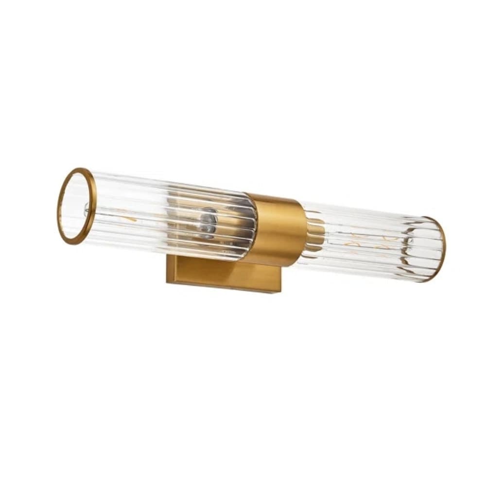 Delux 19 in. 2 Light Gold Bathroom Vanity Light with Glass Shade, Bulb Not Included