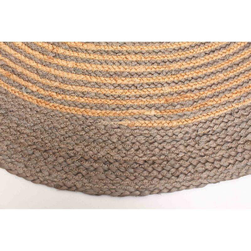 ECARPETGALLERY Braided Weave Palas Denizli Tan Jute Rug - 3'10 x 3'10