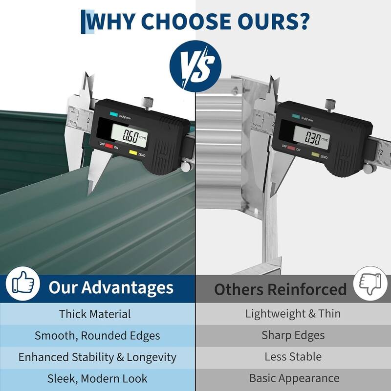 8 x 4 x 2 FT Galvanized Steel Raised Garden Bed Kit with Zipper-Door Greenhouse Cover Dark Green