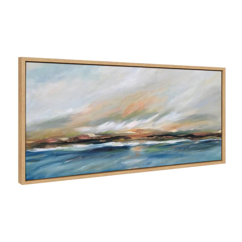 Kate and Laurel Sylvie Sunday Morning Framed Canvas by Mary Sparrow - 18x40 - Plastic - Brown