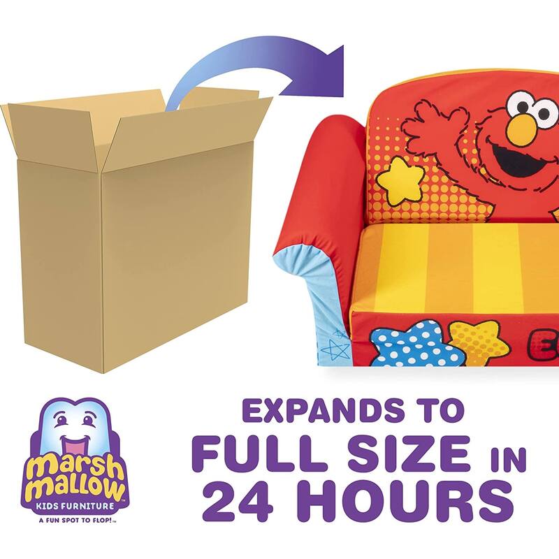 Marshmallow Furniture Kids 2-in-1 Flip Open Foam Compress Sofa Bed, Mickey Mouse