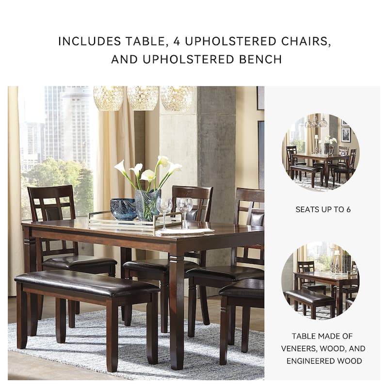 Bennox Brown 6-piece Dining Room Table Set
