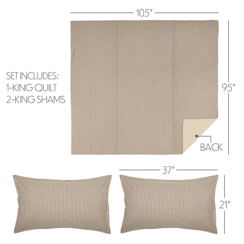 Sawyer Mill Cotton Stripe Quilt Set