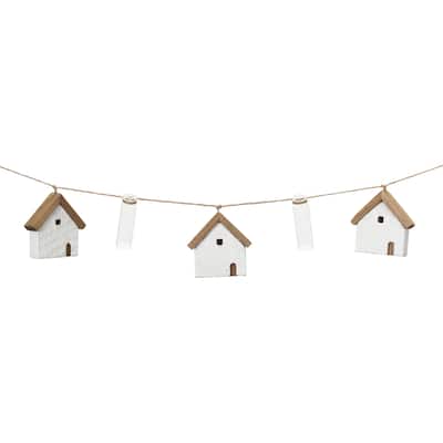 House and Tube Vase String Garland (Set of 2) - White