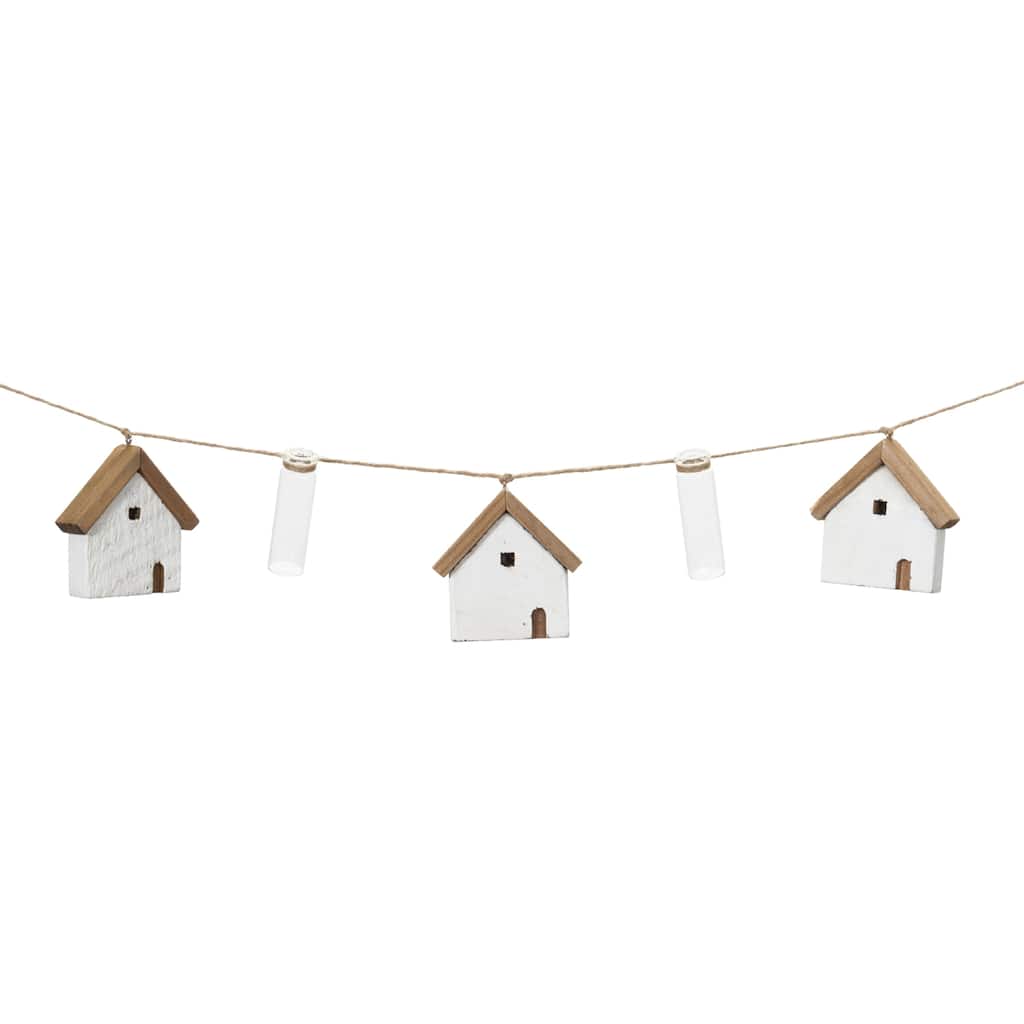 House and Tube Vase String Garland (Set of 2) - White