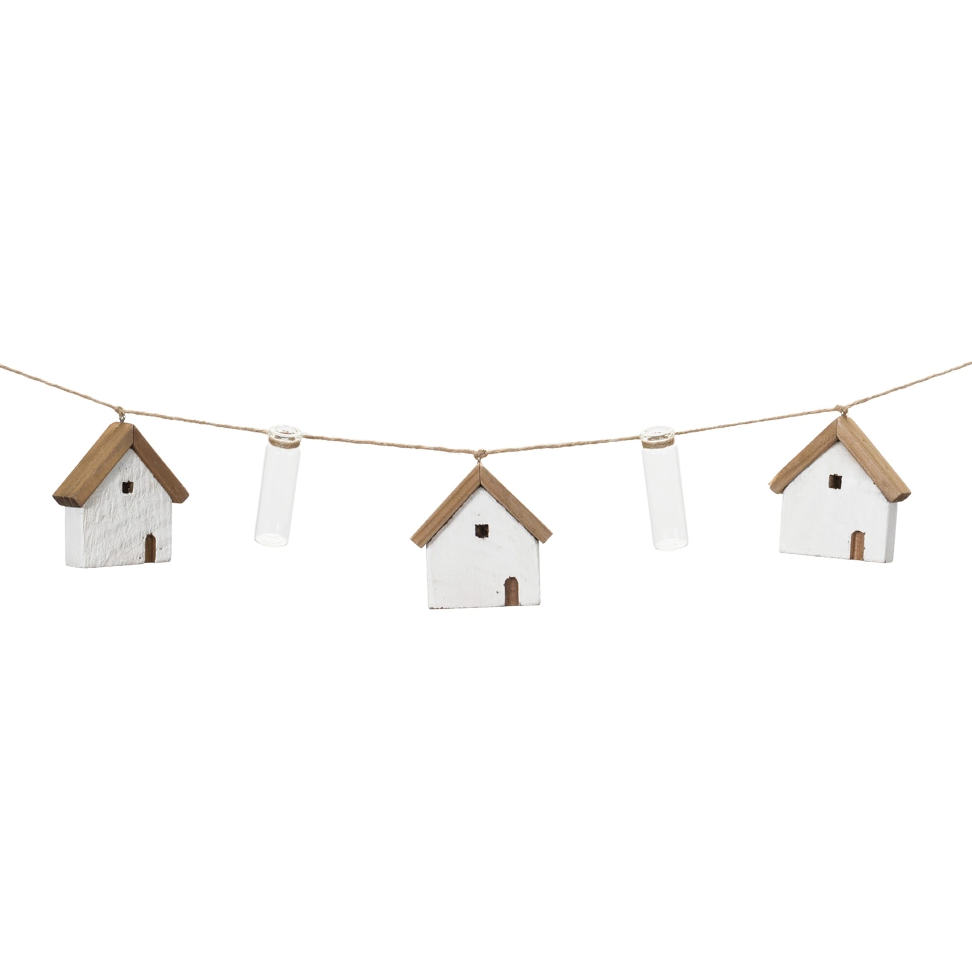 House and Tube Vase String Garland (Set of 2) - White