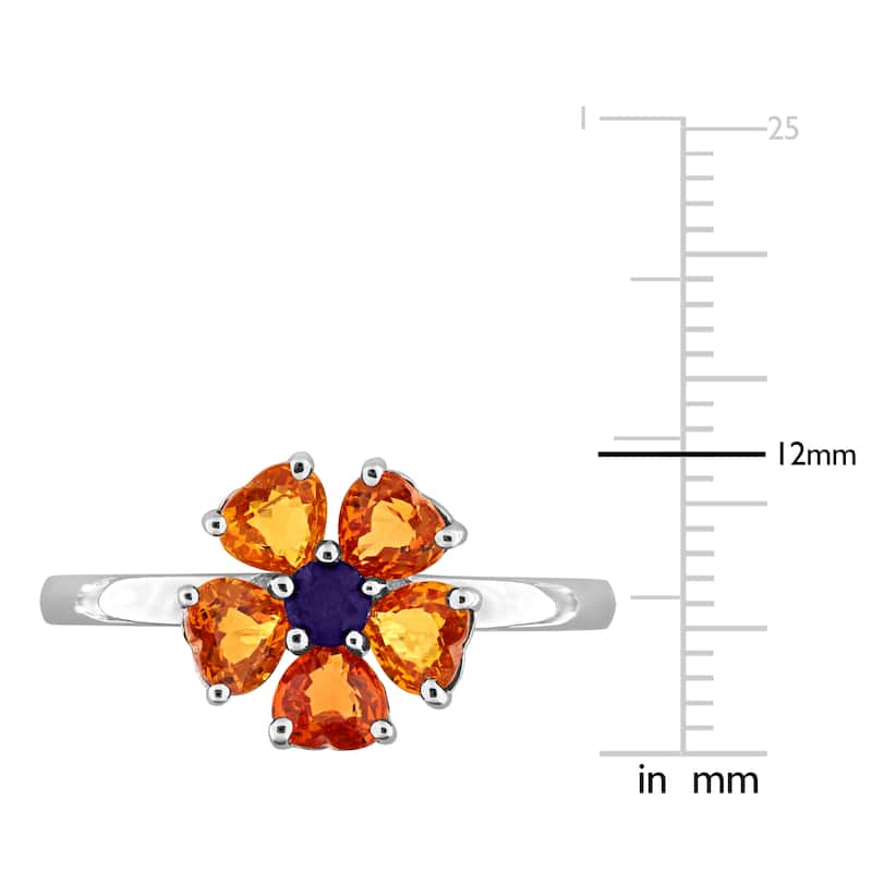 Miadora Multi-Gem Floral Ring Sterling Silver