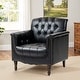 preview thumbnail 3 of 69, Tufted Vegan Leather Accent Chair Upholstered Armchair Black