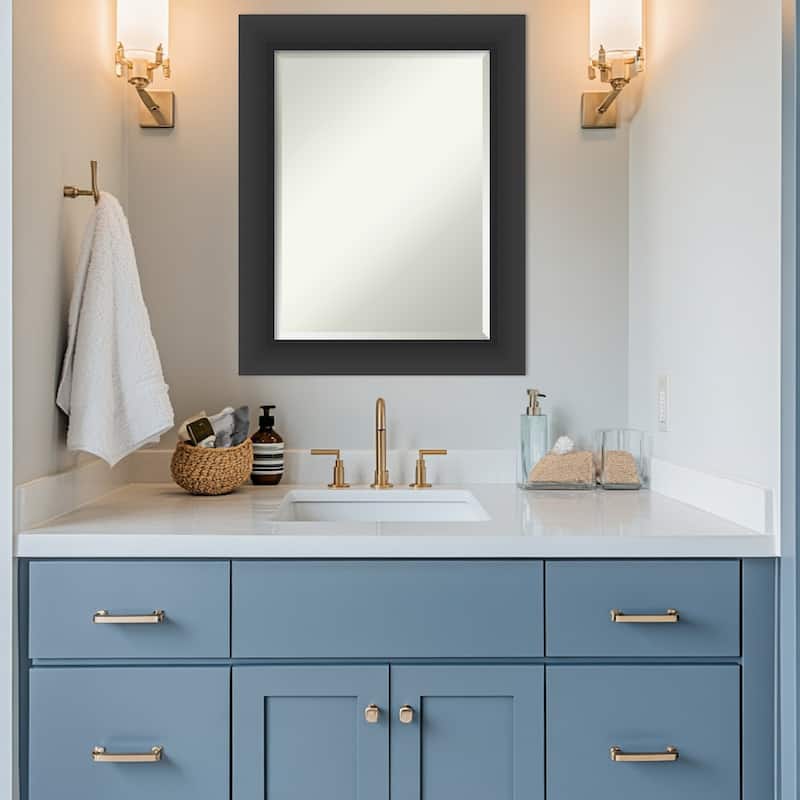 Sloped Beveled Framed Bathroom Vanity Wall Mirror