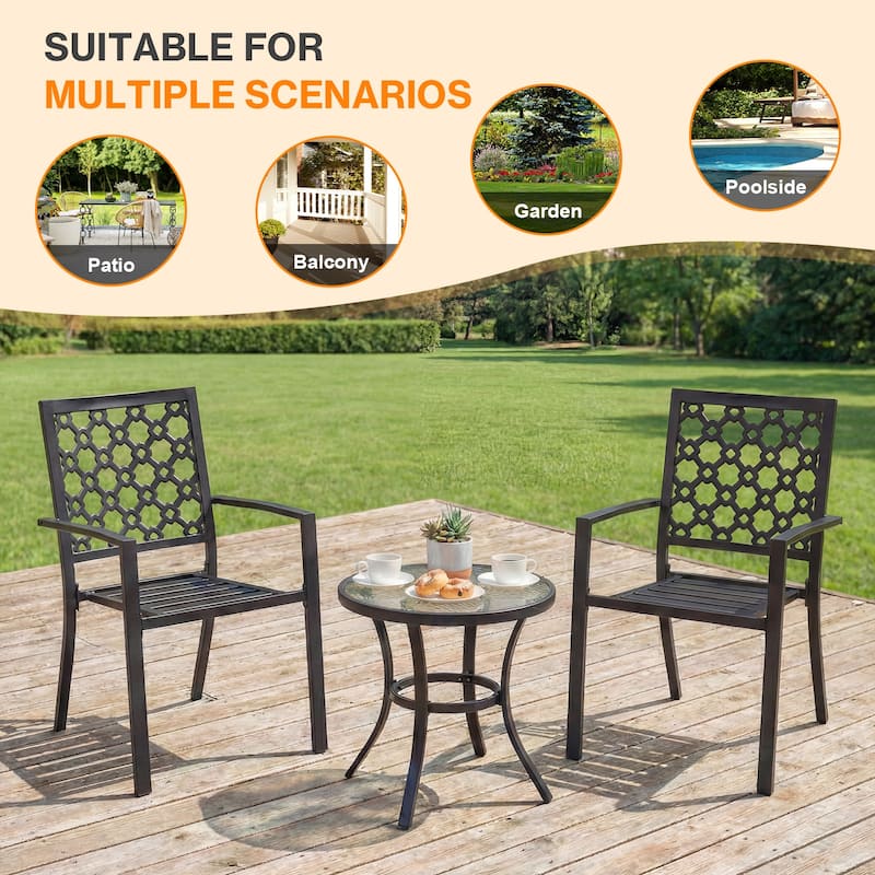 Aoodor Patio Dining Chairs Set of 2