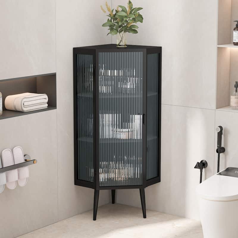 Triangular corner design bathroom cabinet