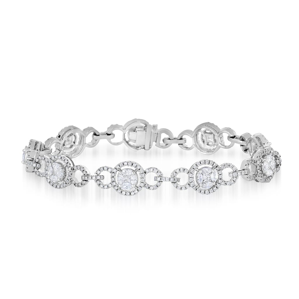 14KW Marquise And Princess Diamond 4 CTW. Bracelet