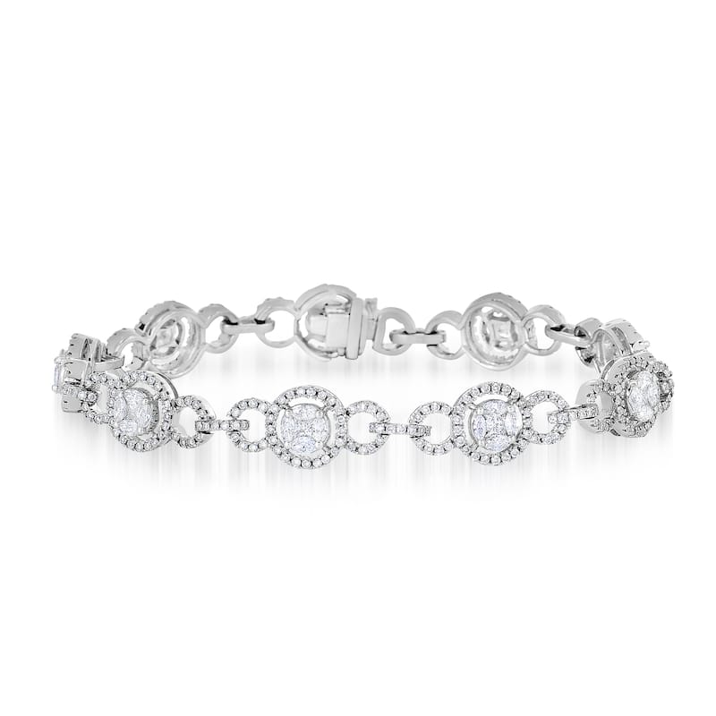 14KW Marquise And Princess Diamond 4 CTW. Bracelet