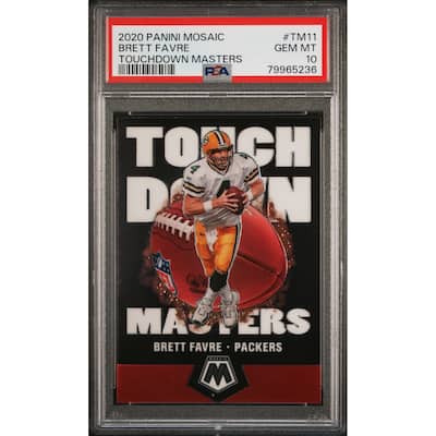Brett Favre 2020 Panini Mosaic Touchdown Masters Football Card #TM11 PSA 10 - 8'6" x 11'6"