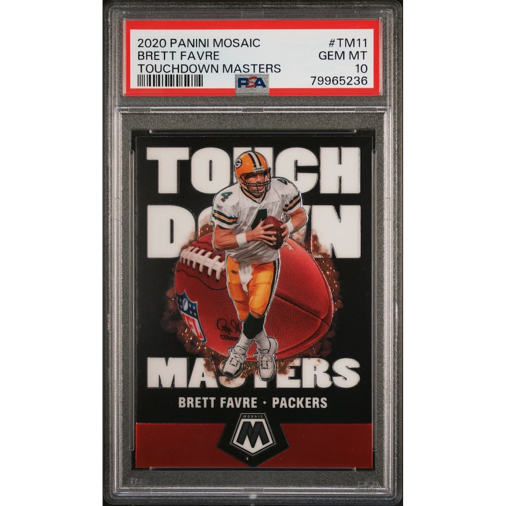 Brett Favre 2020 Panini Mosaic Touchdown Masters Football Card #TM11 PSA 10 - 8'6" x 11'6"