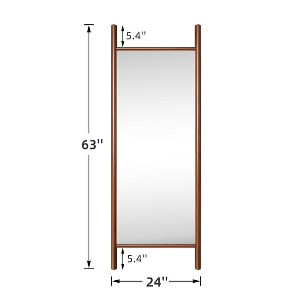 Solid Wood Right Angle Rectangular Full Length Mirror with Stand