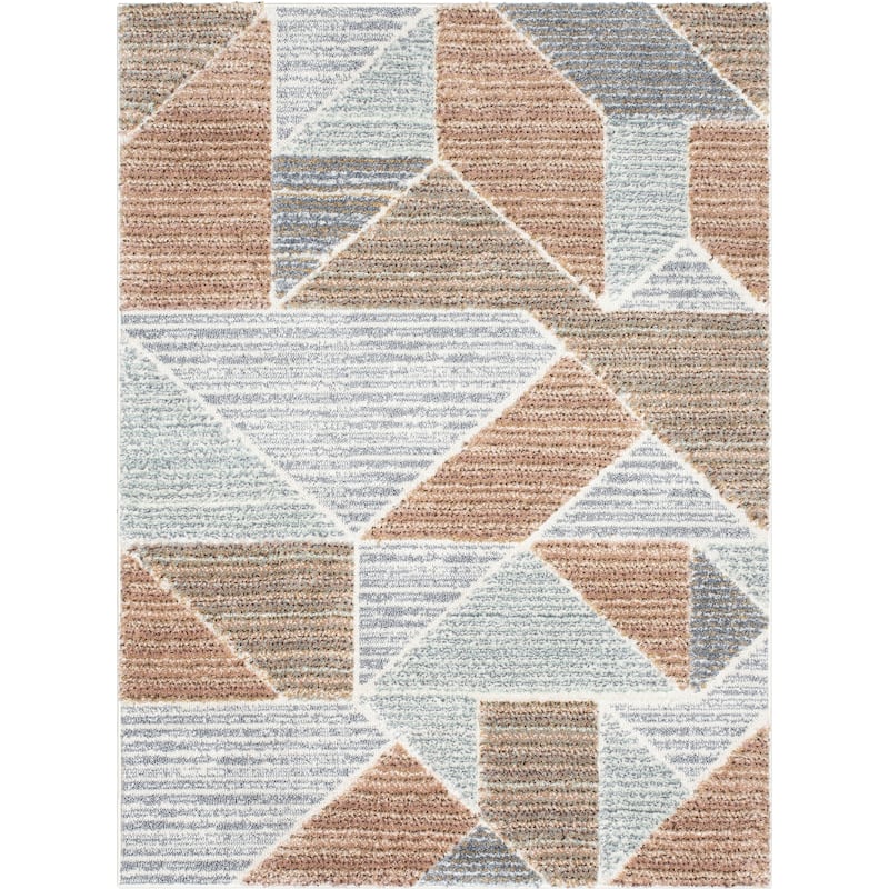 Well Woven Delia Perseus Modern Geometric Area Rug - 3' 11" x 5' 3" - Blush