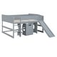 preview thumbnail 4 of 16, Full Size Low Study Loft Bed with Rolling Portable Desk and Chair,Multiple Functions Bed for Kids