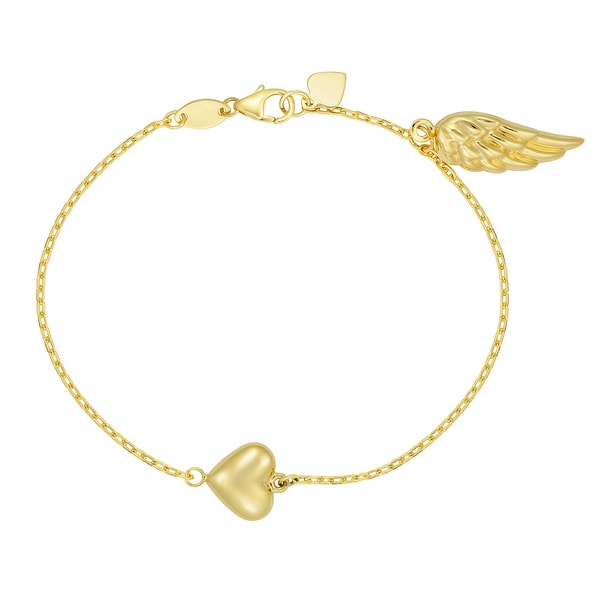 Forever Last 10KT Gold Bonded over Silver "Heart/Wing" Bracelet. Opens flyout.