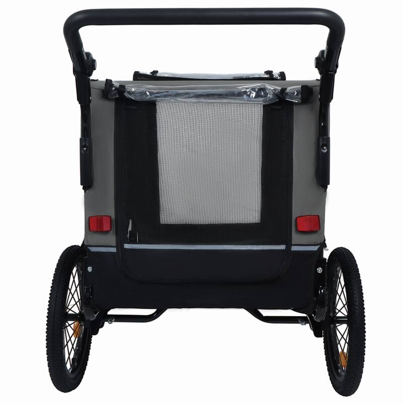 2-In-1 Bike Trailer & Push Cart For Pets-All-Terrain Wheels,Quick Release Wheel,Internal Leash,Holds Pets Up To 88 Lbs