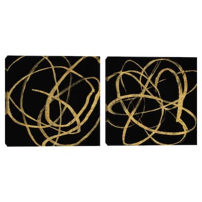 Golden Skate I, Golden Skate II by Susan Jill Canvas Art Prints