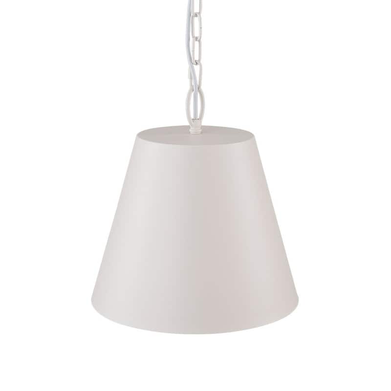 Modern Danish 1-Light White Conical Iron Kitchen Pendant Light
