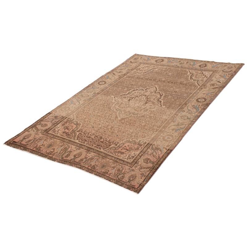 ECARPETGALLERY Hand-knotted Antalya Vintage Brown Wool Rug - 7'0 x 10'4