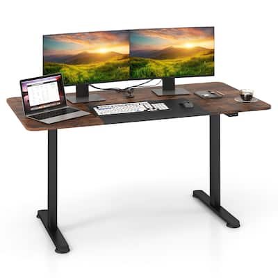 Gymax 55'' Electric Standing Desk Height Adjustable Home Office Table