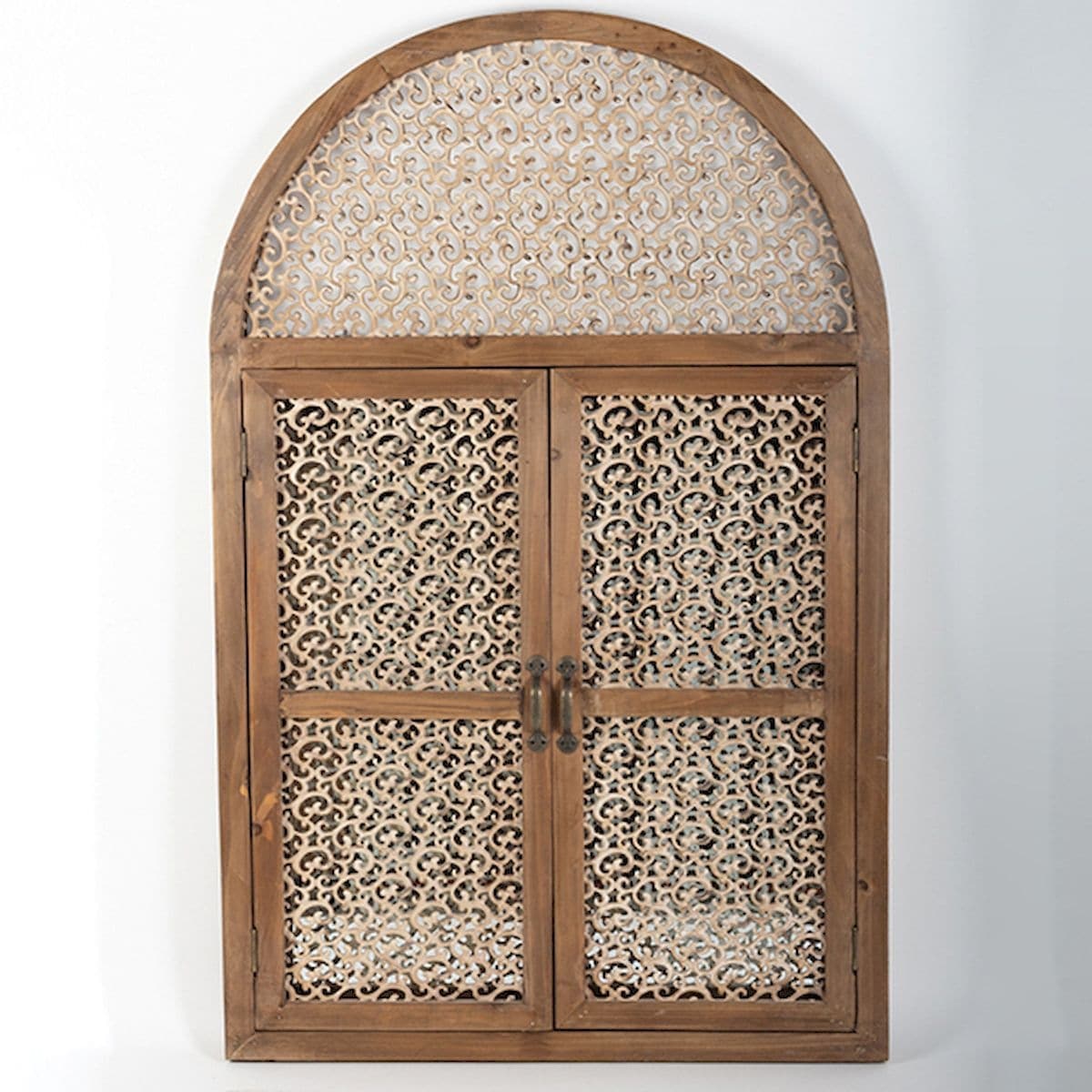Brown Wooden Mirror With Doors