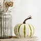 preview thumbnail 10 of 10, 5" Latex Harvest Vine Pumpkin Set of 2 Cream Green