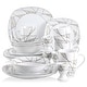 preview thumbnail 20 of 65, VEWEET 20-Piece White Porcelain Dinnerware Set (Service for 4)