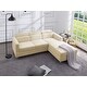 preview thumbnail 3 of 8, 83.4" L-shaped Sectional Sofa Velvet Upholstered Sofa & Right Hand Facing Chaise with Adjustable Headrest and Metal Legs