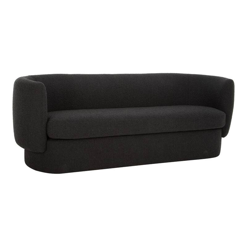 NADAAL STUDIOS Kellan Sofa, Polyester Blend Upholstery, FSC-Certified Pine Frame, High-Comfort Foam, 3 Seater, Black