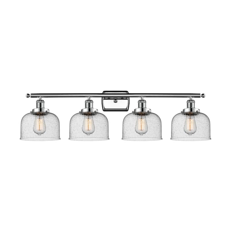Innovations Lighting 916-4W-11-38 Bell Vanity Bell 4 Light 38" Wide - Polished Chrome / Seedy