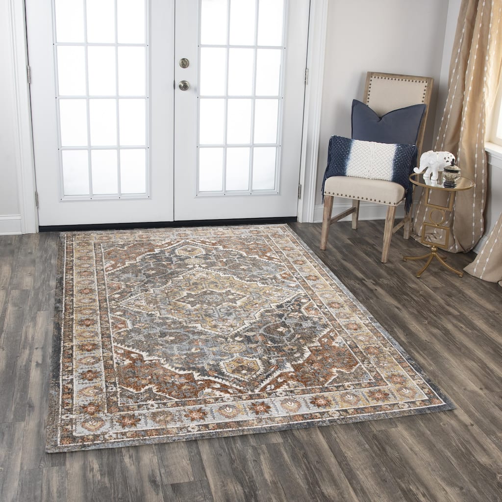 Alora Decor Jade Transitional Terracotta/Multi Recycled Polyester Area Rug
