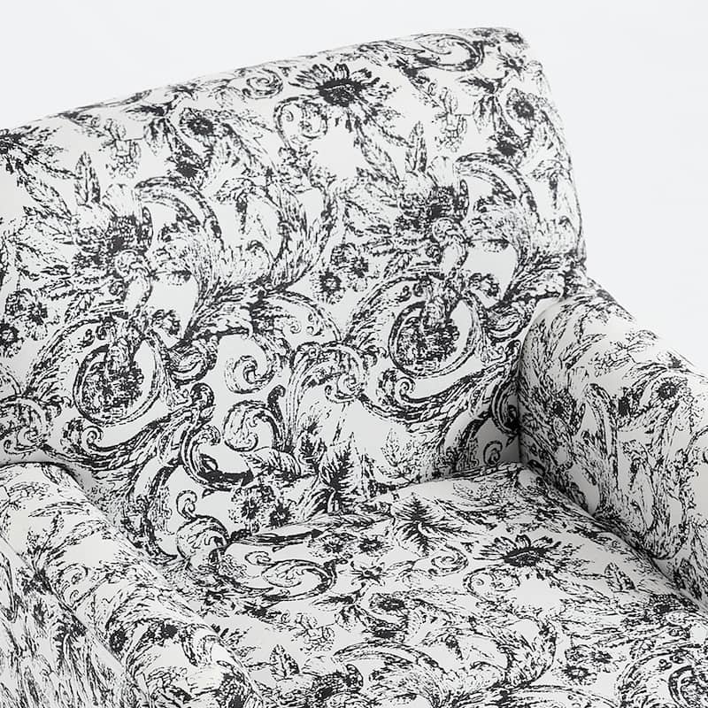 Linen Accent Chairs Nailhead Trim Armchairs with Wooden Legs