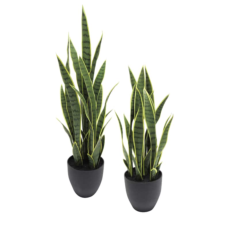 Artificial Sansevieria Snake Plant in Black Pot