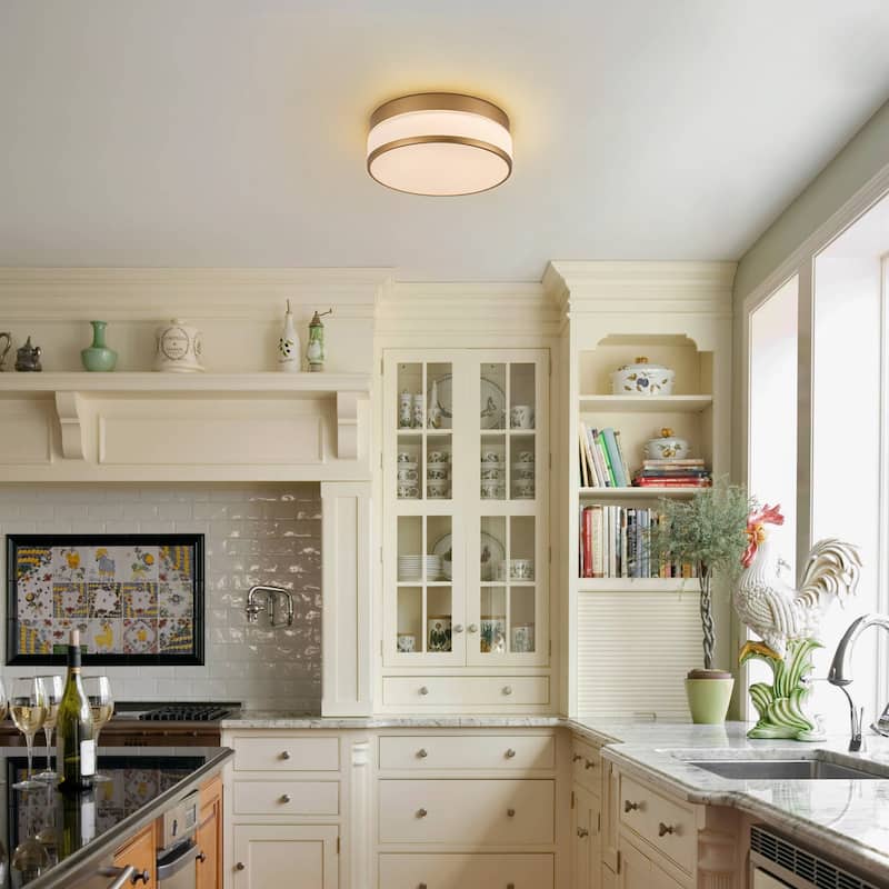 Selectable LED Flush Mount Ceiling Light with Frosted Glass