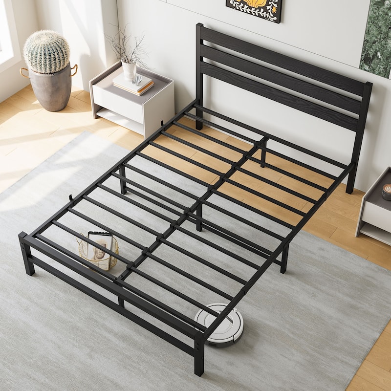 Rustic Vintage Wooden Platform Bed Frame
